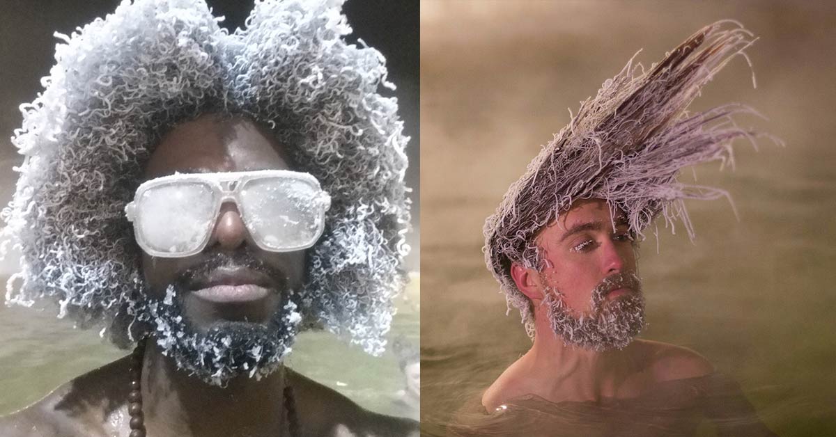 people with frozen hair