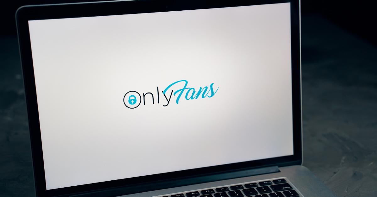 homepage of OnlyFans on a laptop screen